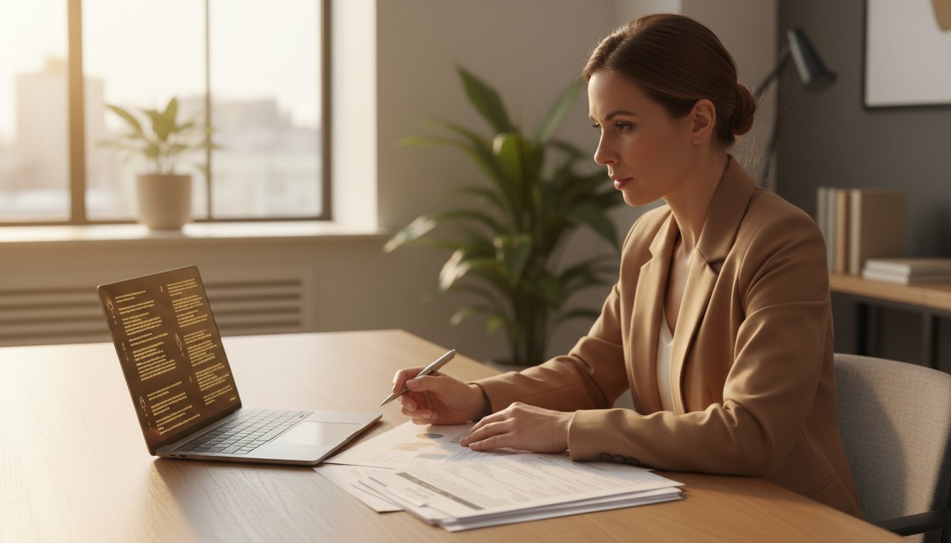 Специалист проверяет и редактирует коммерческое предложение, созданное нейросетью