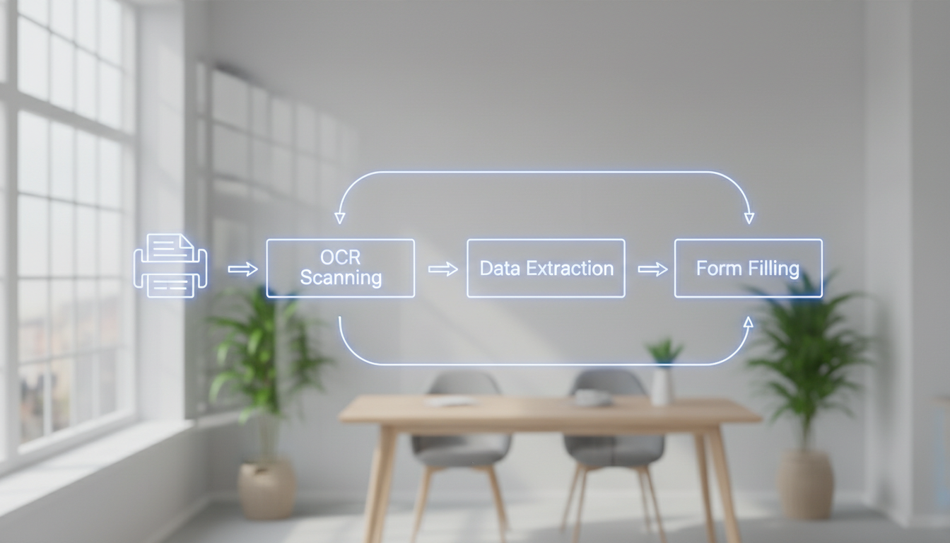 Схема пошагового процесса автоматического заполнения декларации с помощью ИИ