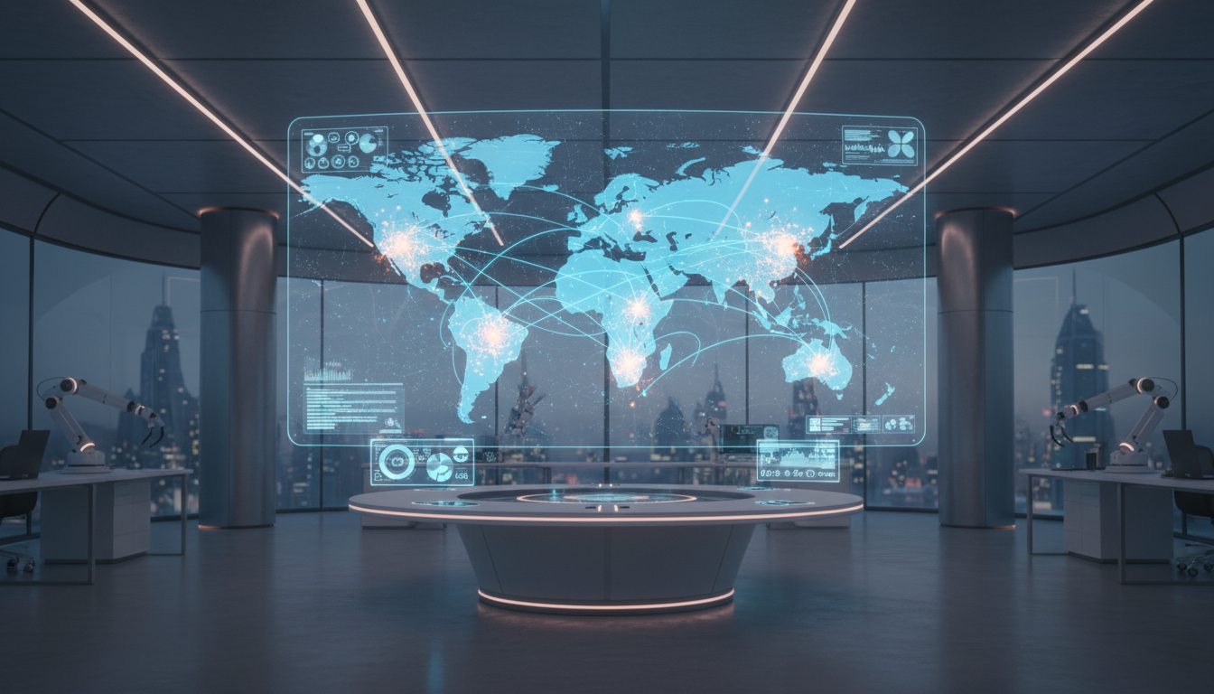 Тренды развития ИИ в патентной аналитике — футуристическая визуализация