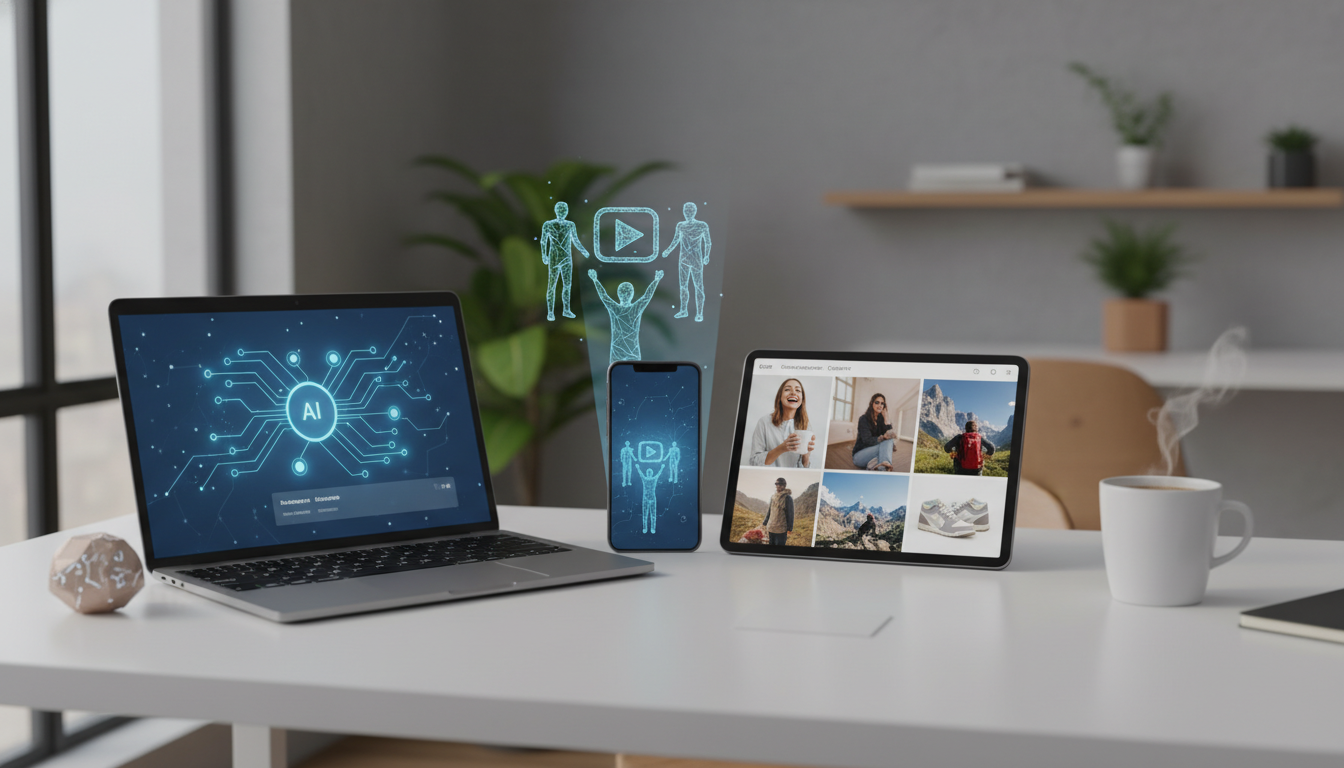 Иллюстрация к статье о Как применить искусственный интеллект в создании UGC-контента для брендов