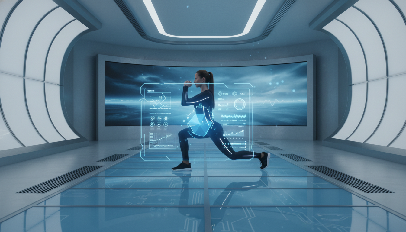 Визуализация будущего фитнес-технологий: голографический интерфейс ИИ-тренера