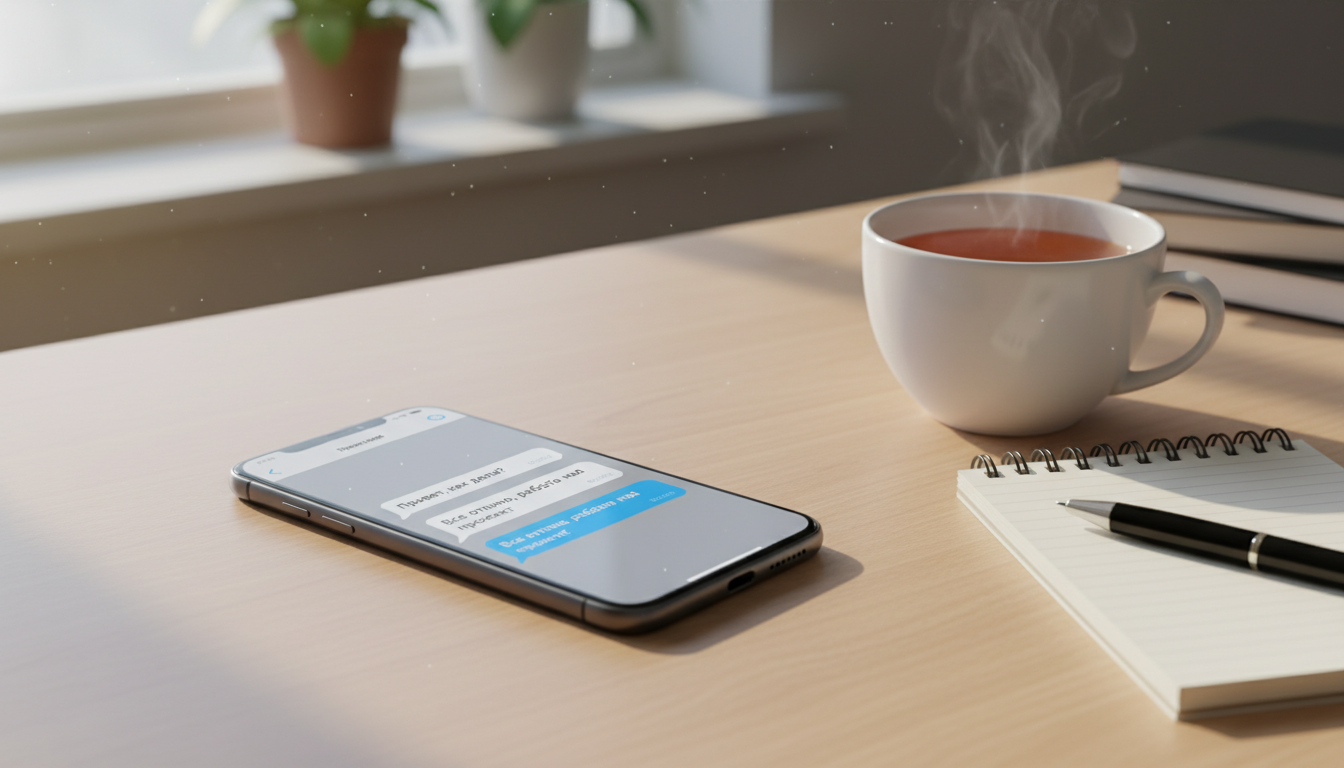 Российские ИИ-приложения для психологической помощи — смартфон с интерфейсом чат-бота