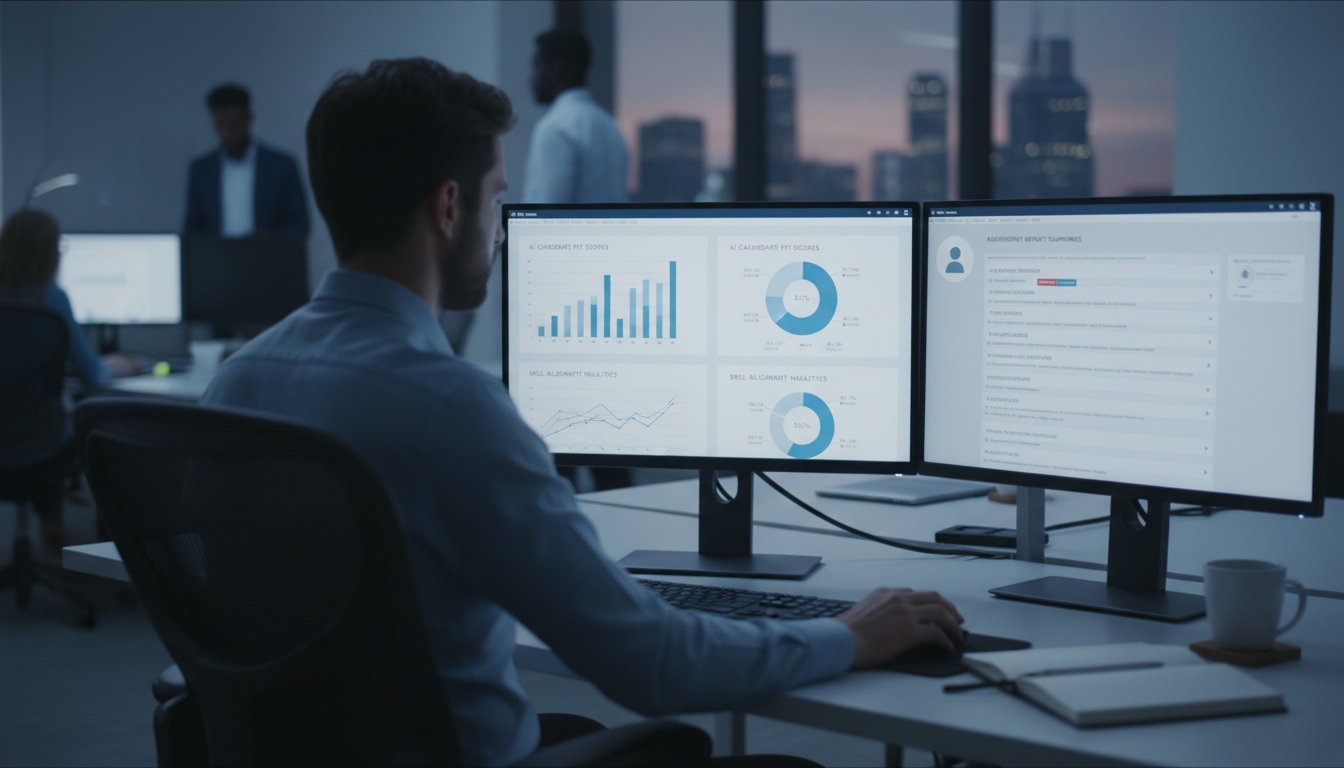 HR-специалист использует ИИ для автоматической оценки резюме и тестовых заданий кандидатов