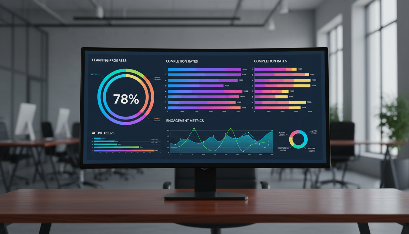 Дашборд аналитики образовательной платформы с графиками прогресса студентов