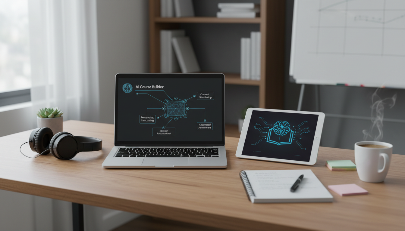 Иллюстрация к статье о Как применить искусственный интеллект в разработке и структуризации онлайн-курсов