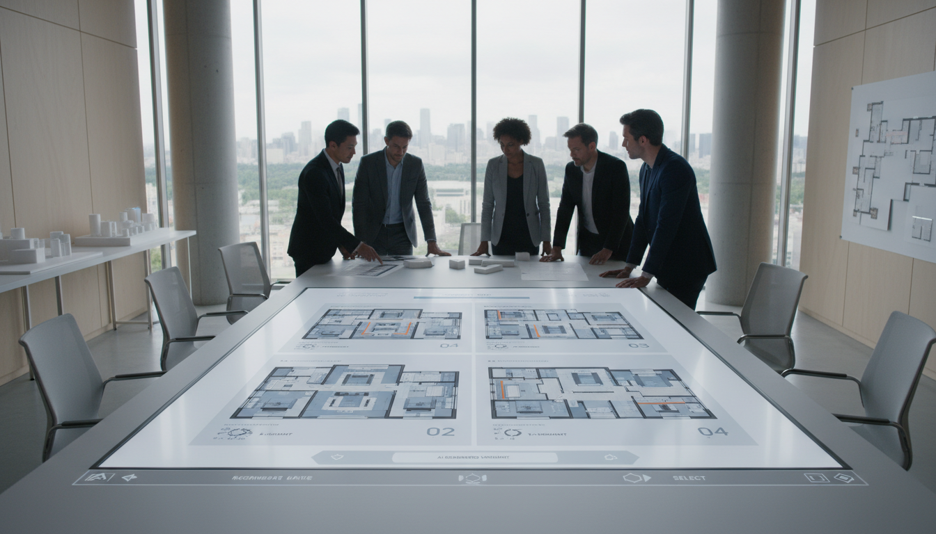 Схема работы нейронной сети при генерации архитектурного плана здания