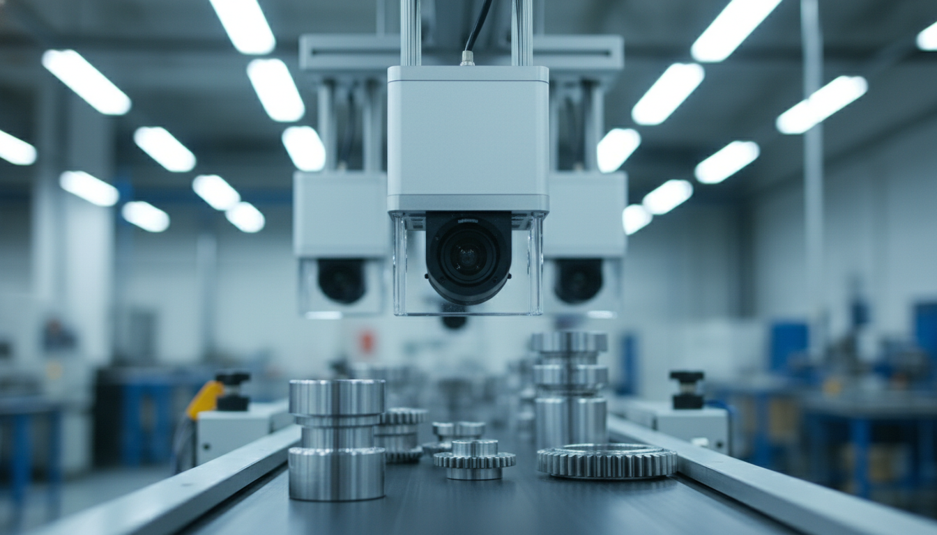 Промышленные камеры компьютерного зрения анализируют детали на конвейере