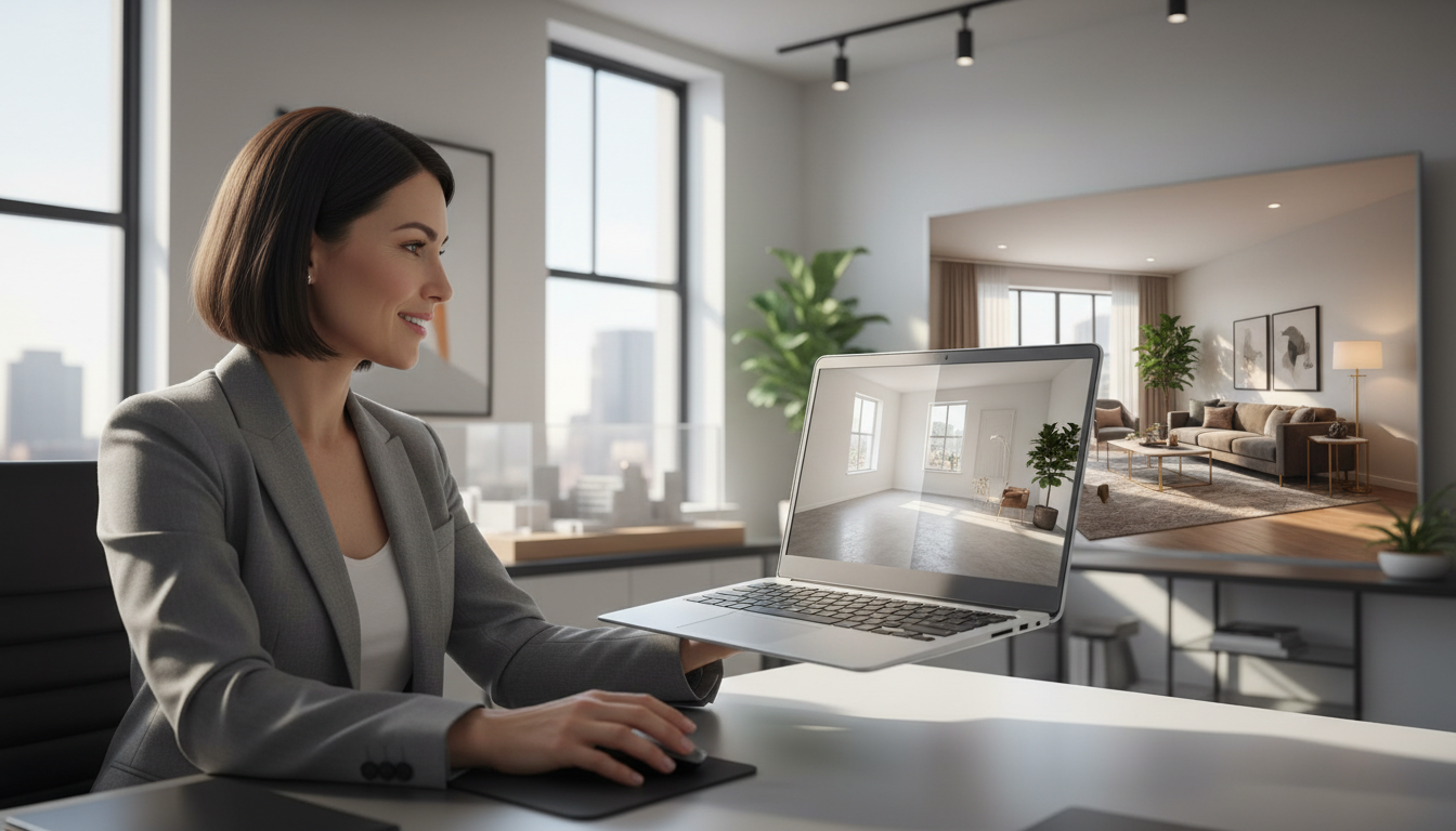 Пример виртуального стейджинга квартиры до и после применения ИИ