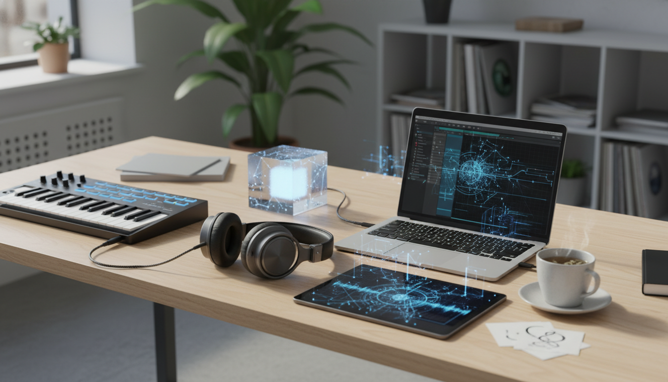 Иллюстрация к статье о Как применить искусственный интеллект в создании музыки и саунд-дизайне