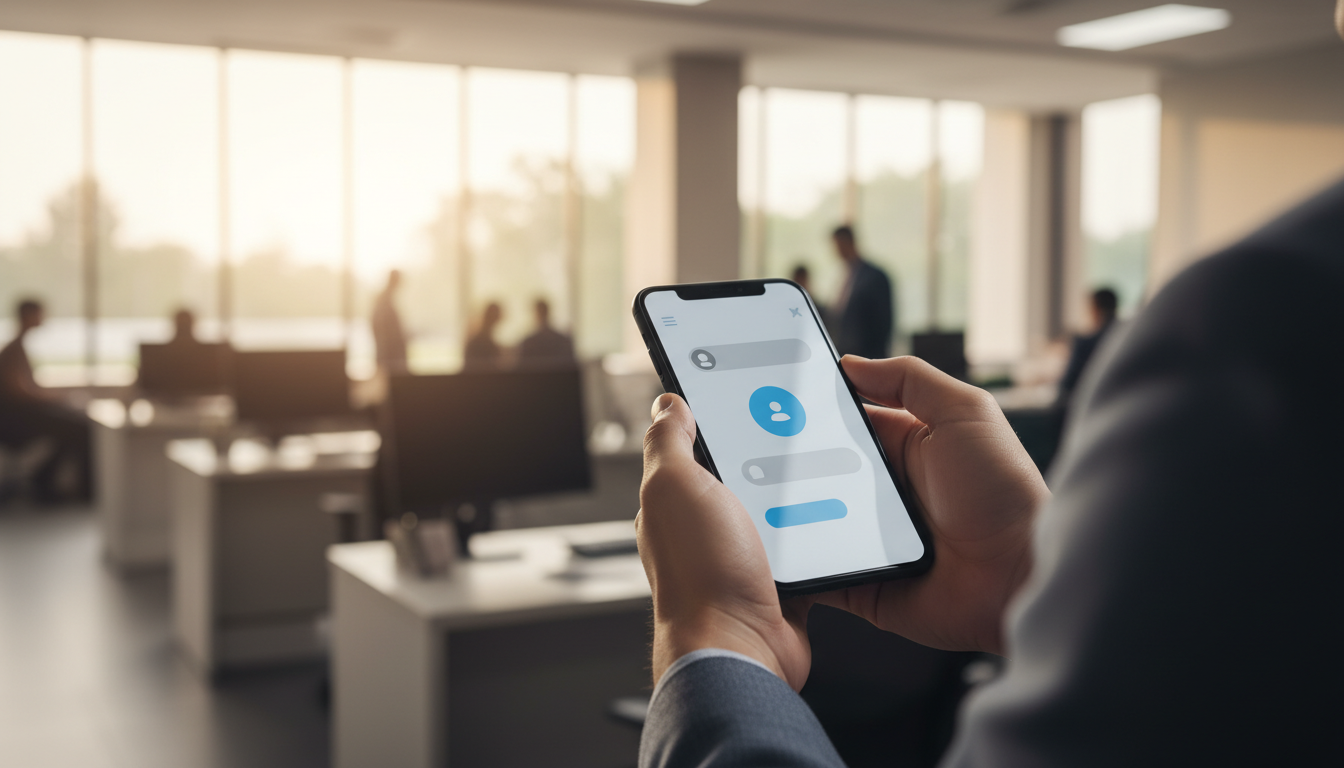 Цифровой ассистент государственных услуг отвечает на запросы граждан — интерфейс чат-бота на экране смартфона