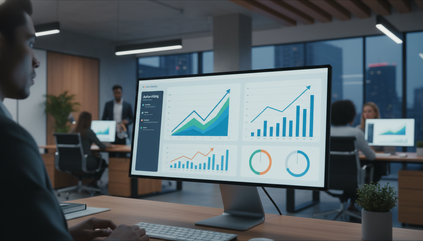 Дашборд с аналитикой рекламной кампании и ростом показателей CTR