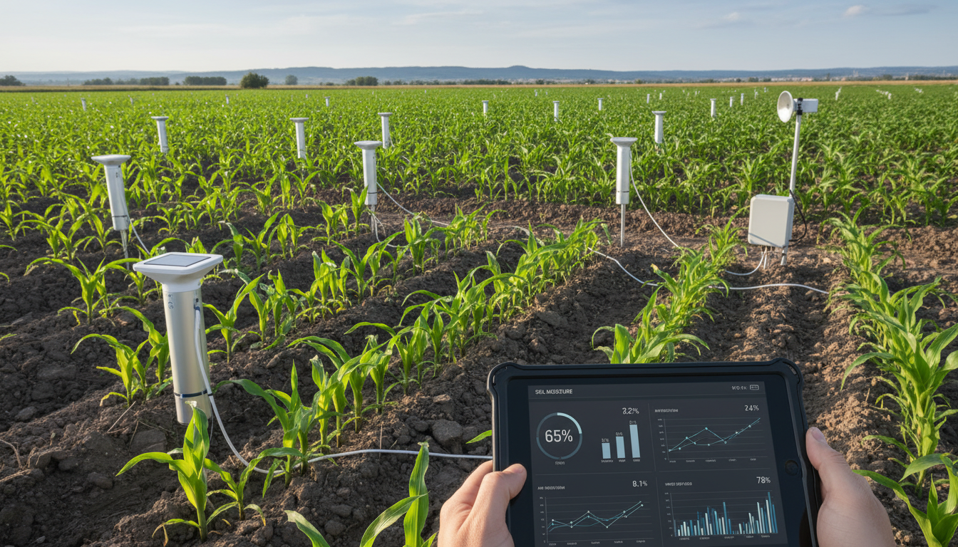 Сбор данных для ИИ-модели прогнозирования урожая — IoT-датчики на поле и спутниковые снимки