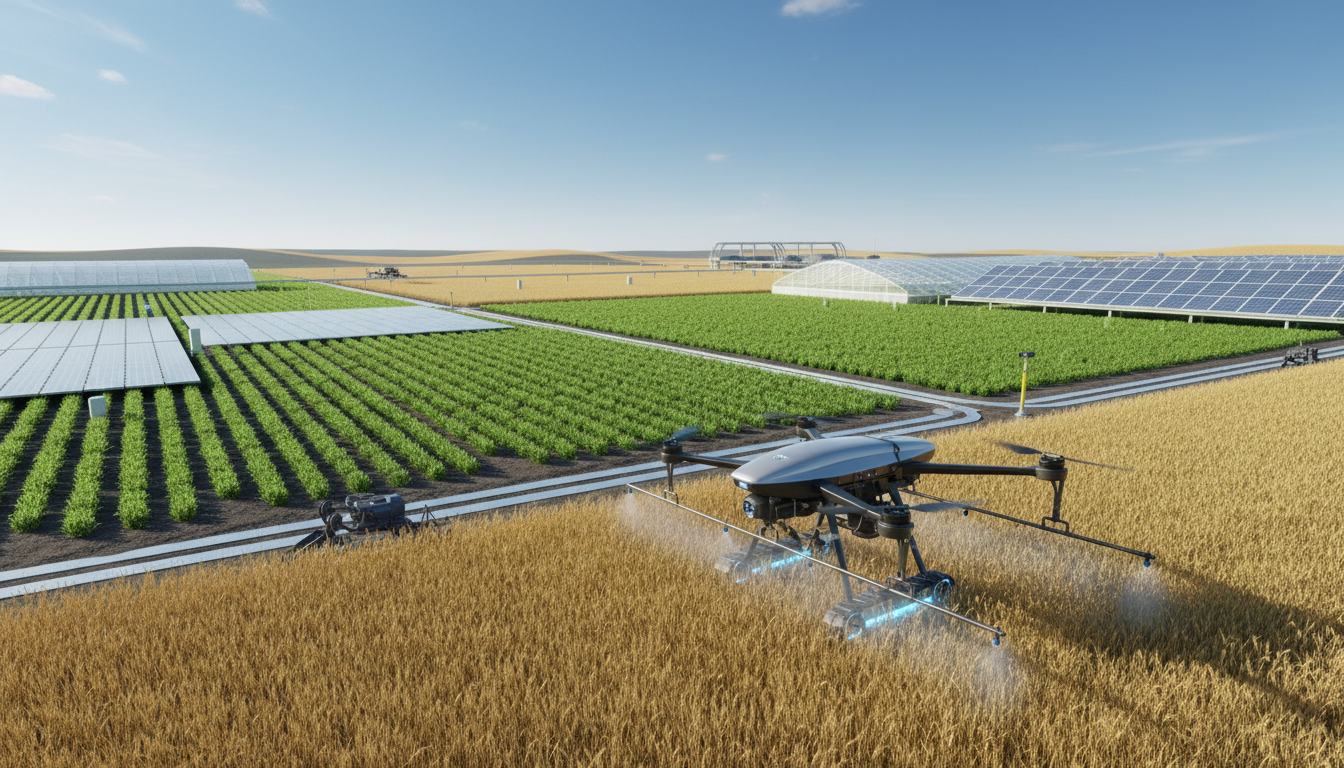 Цифровая трансформация сельского хозяйства — умная ферма с роботами и дронами