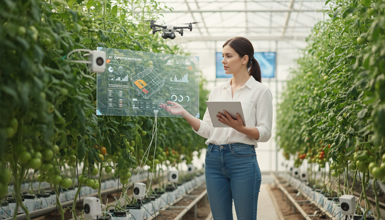 Иллюстрация к статье о Как применить искусственный интеллект в управлении тепличным хозяйством