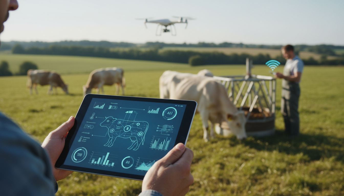 Иллюстрация к статье о Как применить искусственный интеллект в животноводстве и контроле здоровья стада