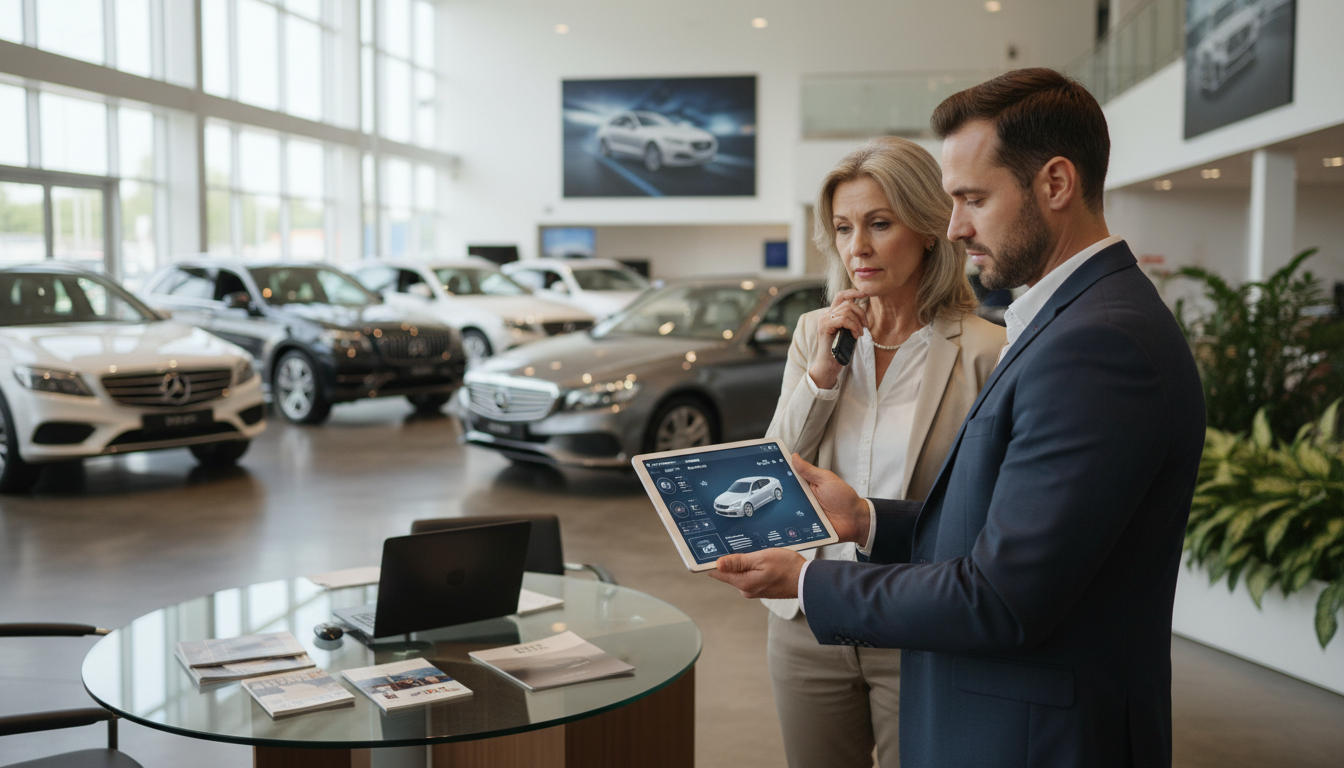 Дилер использует планшет с ИИ-оценкой при приёмке автомобиля в трейд-ин