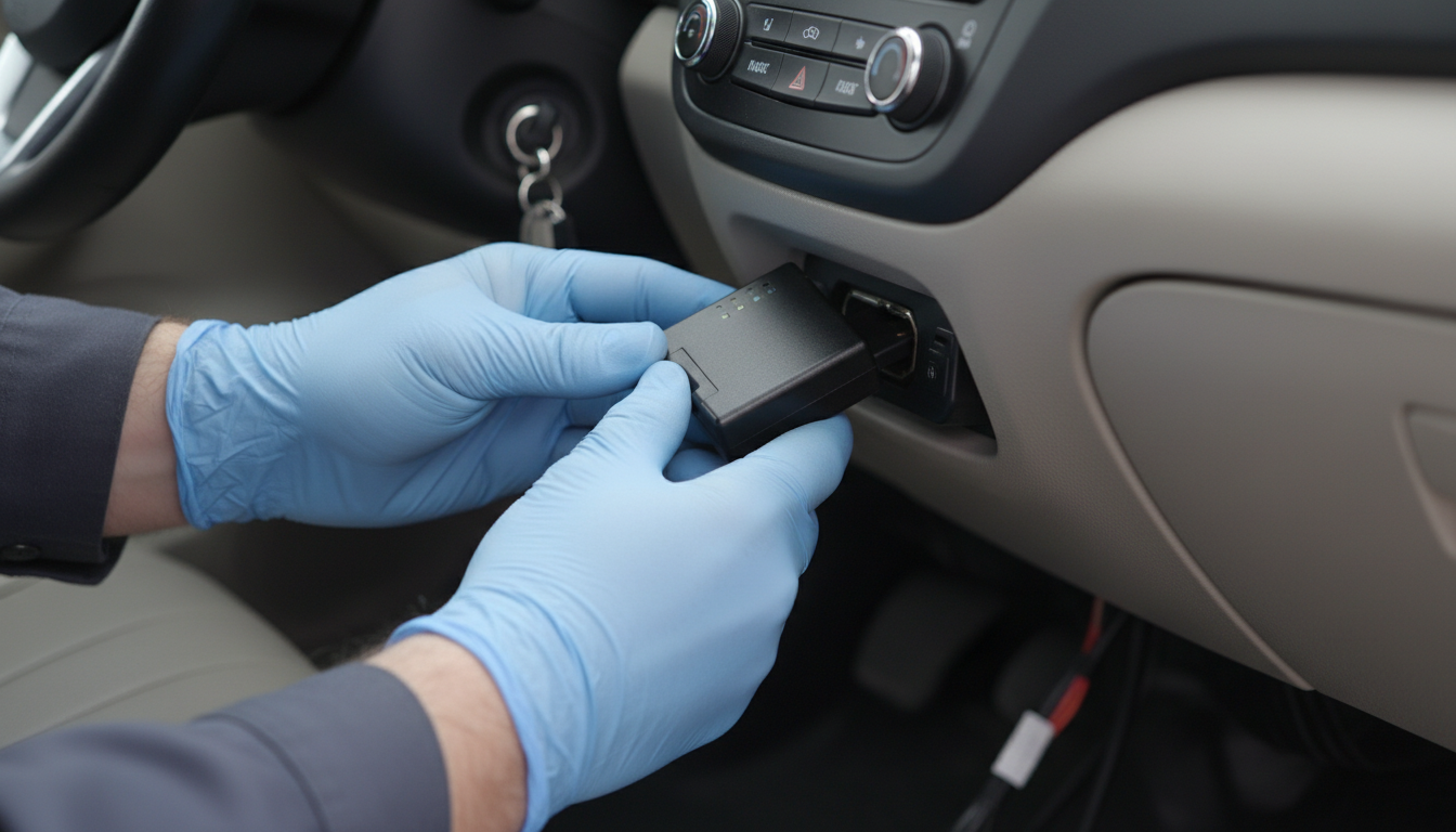 Установка телематического устройства в автомобиль для страховой программы с ИИ