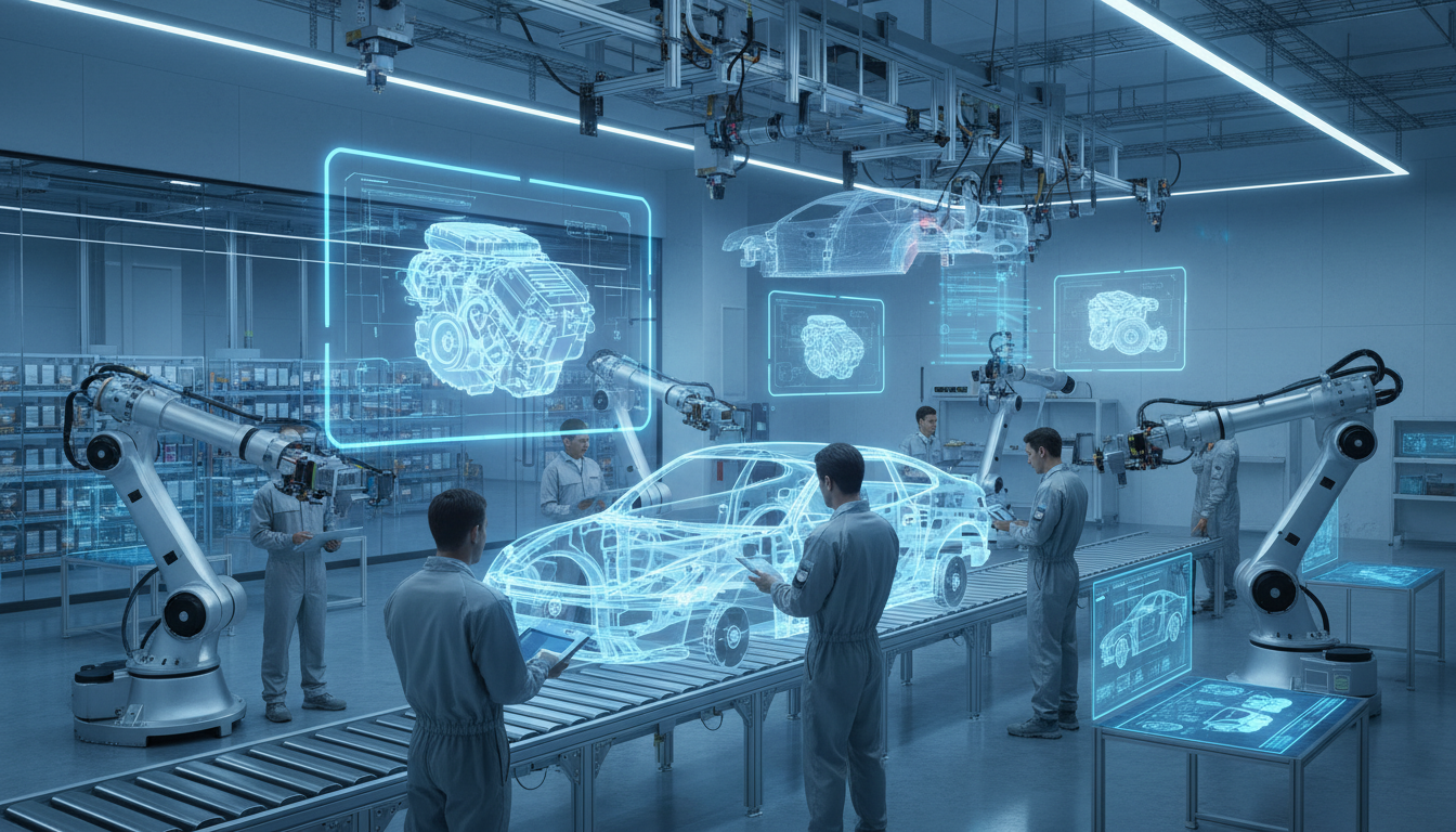Концепция будущего ИИ-проектирования в автомобильной промышленности — автономные агенты и цифровые фабрики