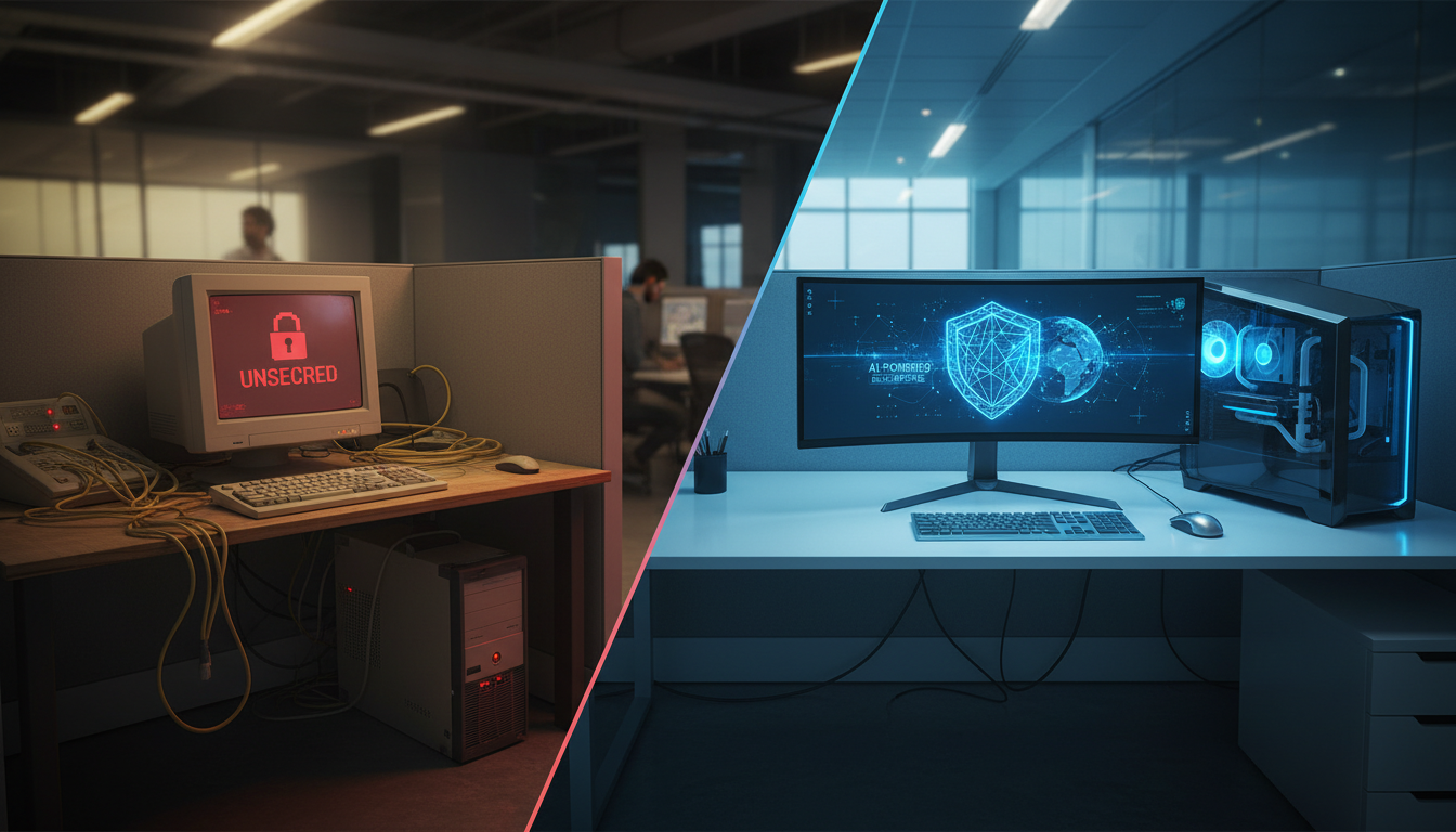 Сравнение традиционной и ИИ-защиты от киберугроз в корпоративной среде