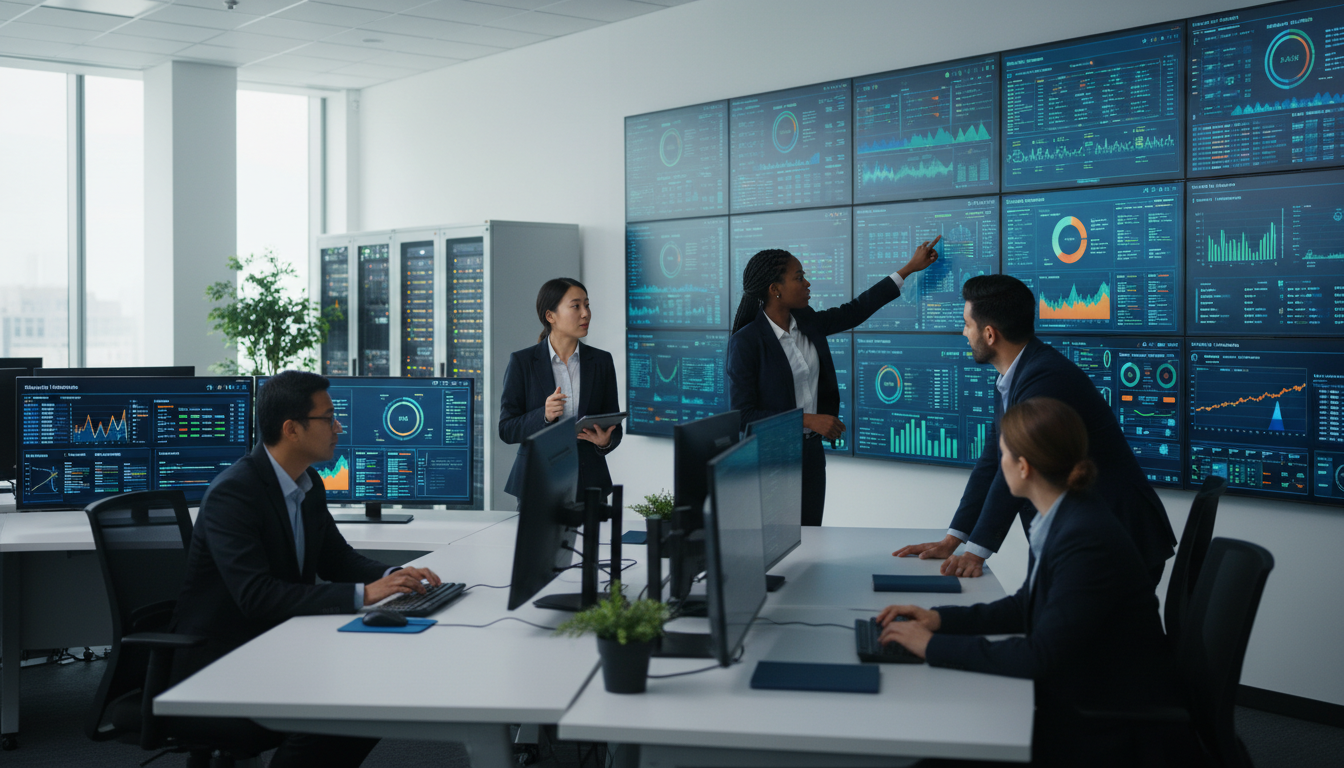 Команда телеком-операторов анализирует результаты ИИ-оптимизации сети