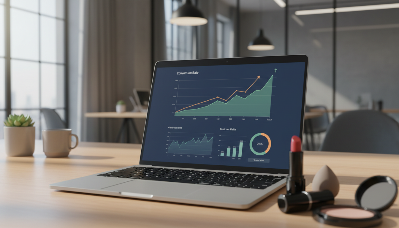 Дашборд с аналитикой роста конверсии после внедрения виртуальной примерки в интернет-магазин