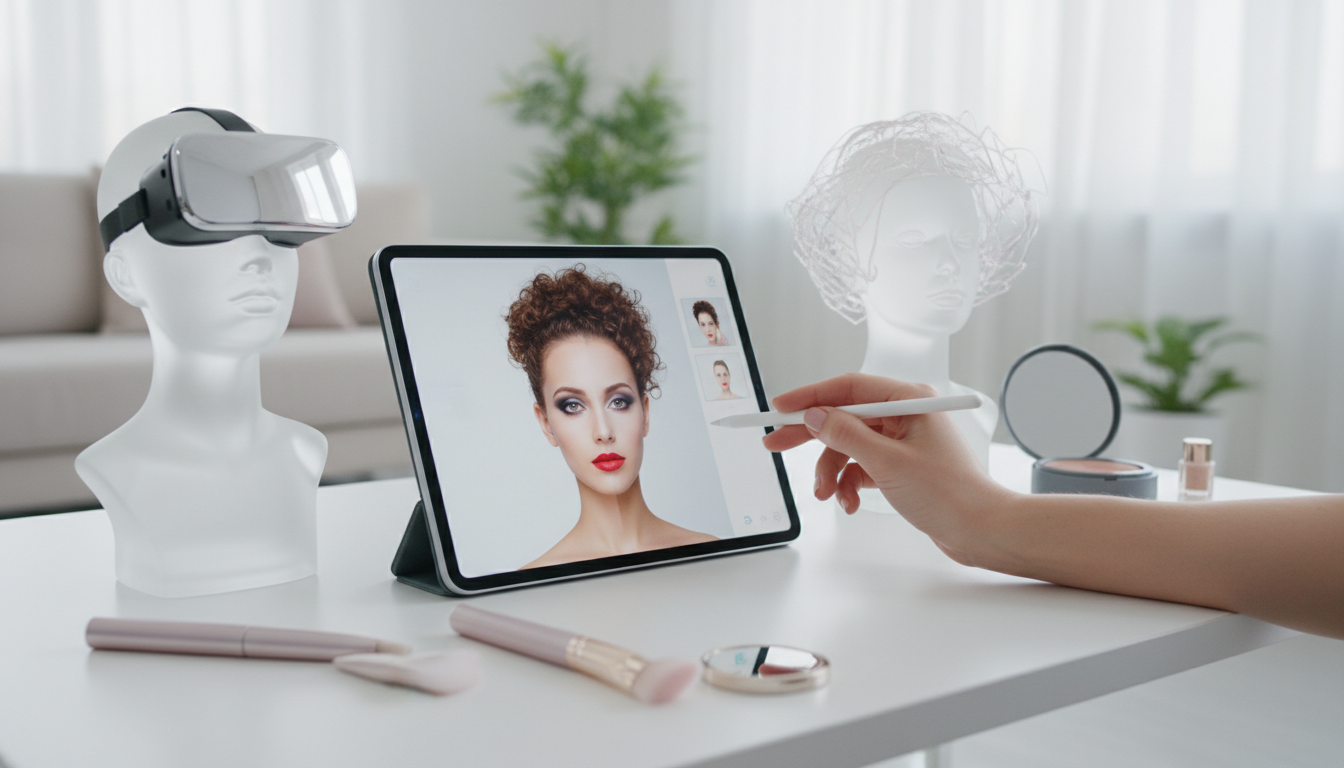 Иллюстрация к статье о Как применить искусственный интеллект в виртуальной примерке макияжа и причёсок
