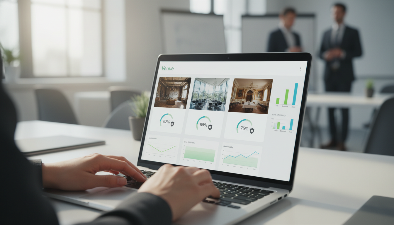 Сравнение площадок для ивента на AI-платформе с аналитическими графиками