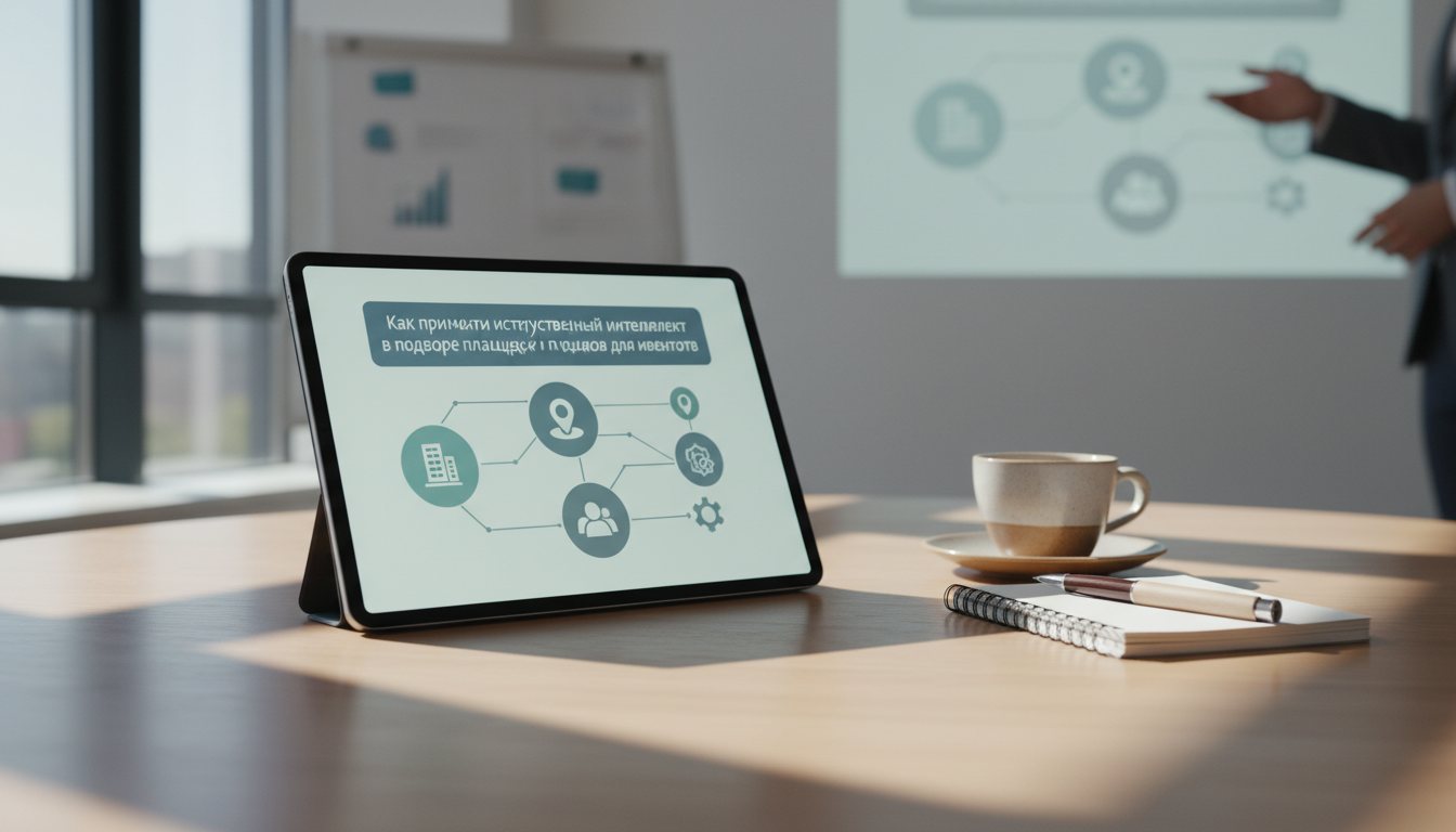Иллюстрация к статье о Как применить искусственный интеллект в подборе площадок и подрядчиков для ивентов